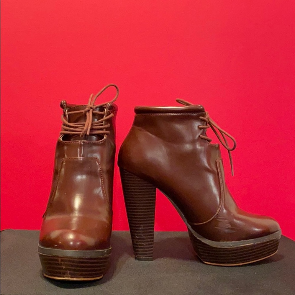 Burgundy booties